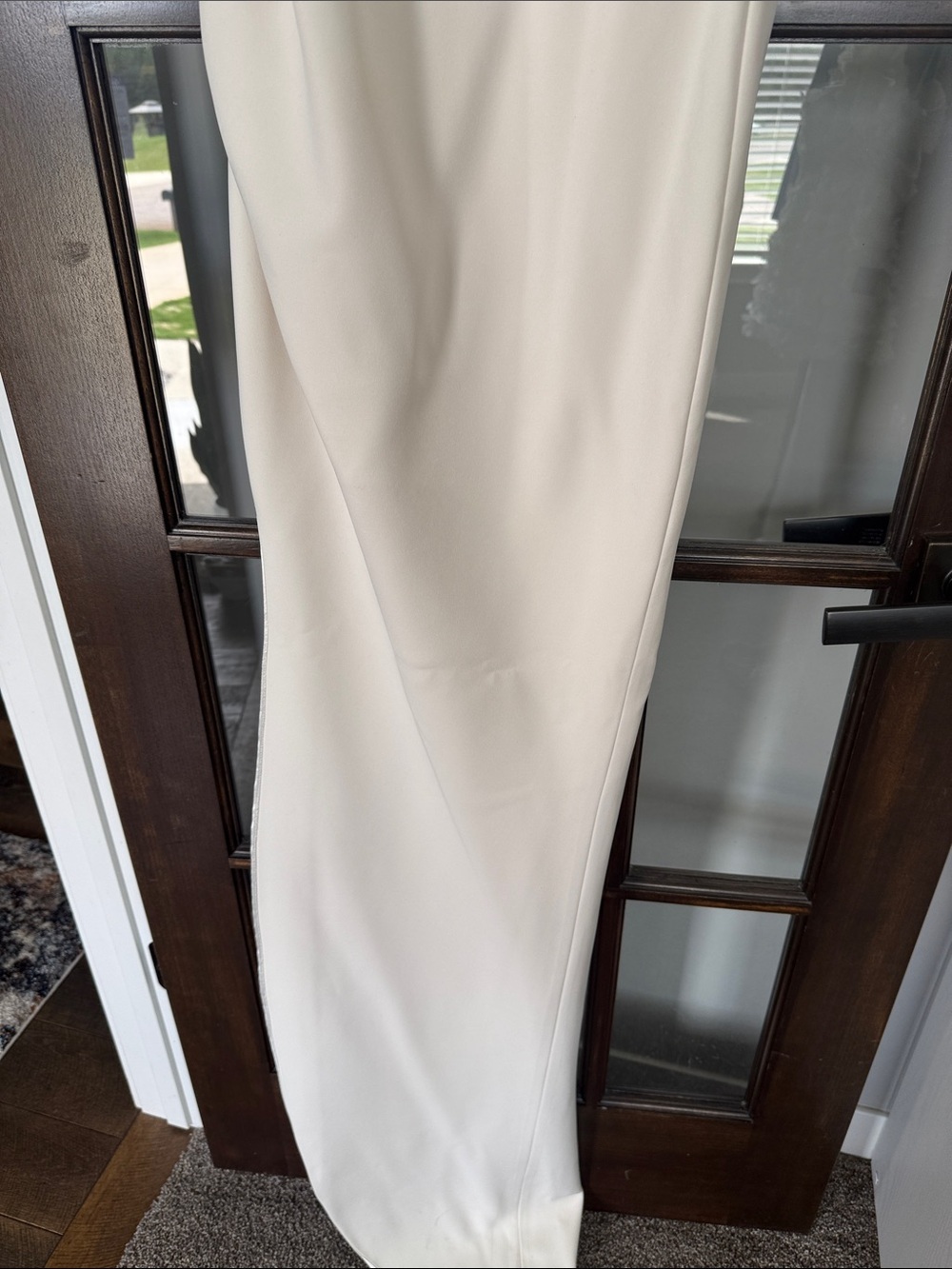 Bronx and Banco Stella Elegant One-Shoulder Cream Bridal Gown Small Summer Gown - Picture 11 of 11